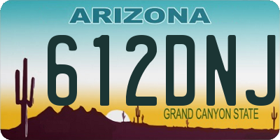 AZ license plate 612DNJ