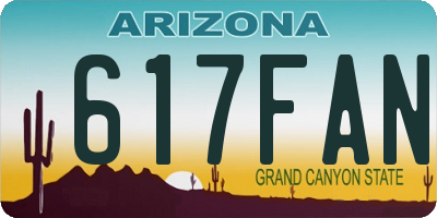 AZ license plate 617FAN