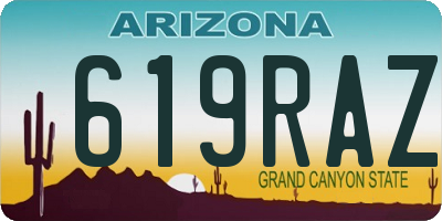 AZ license plate 619RAZ