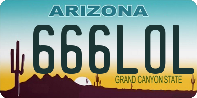 AZ license plate 666LOL