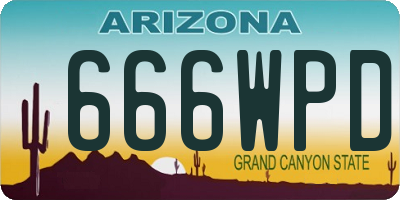 AZ license plate 666WPD