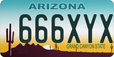 AZ license plate 666XYX