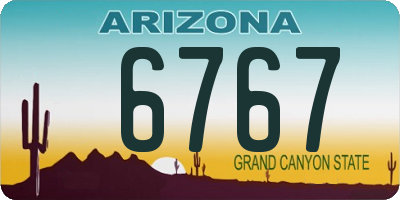 AZ license plate 6767