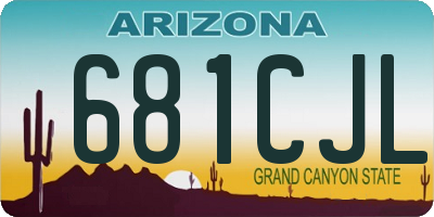 AZ license plate 681CJL