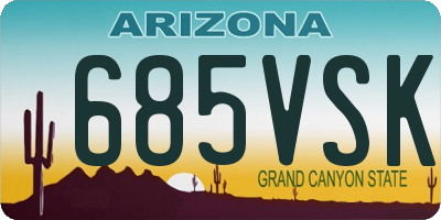 AZ license plate 685VSK