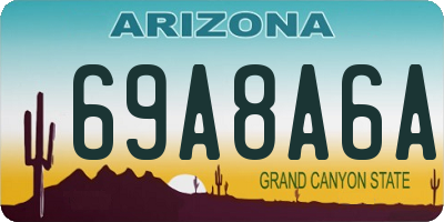 AZ license plate 69A8A6A