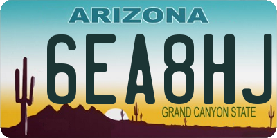 AZ license plate 6EA8HJ