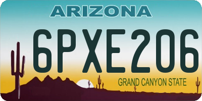 AZ license plate 6PXE206