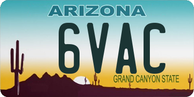 AZ license plate 6VAC