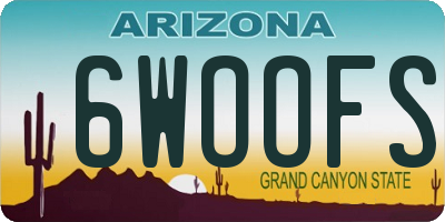 AZ license plate 6WOOFS