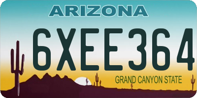 AZ license plate 6XEE364