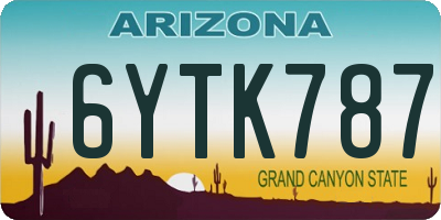 AZ license plate 6YTK787