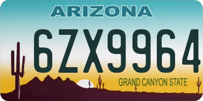 AZ license plate 6ZX9964