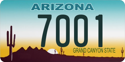 AZ license plate 7001