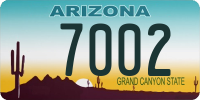 AZ license plate 7002