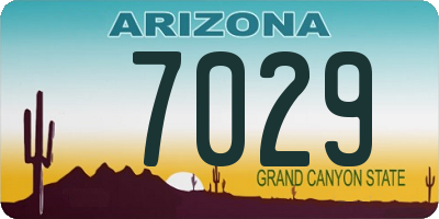 AZ license plate 7029