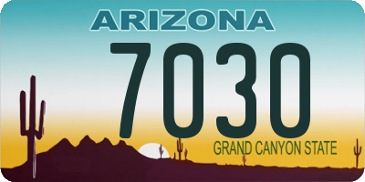 AZ license plate 7030