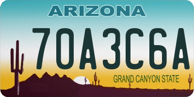 AZ license plate 70A3C6A