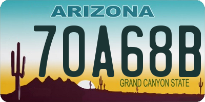 AZ license plate 70A68B