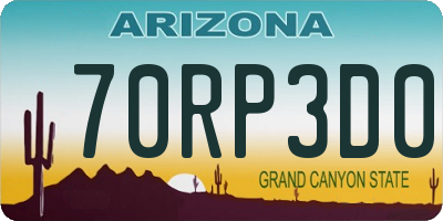 AZ license plate 70RP3D0