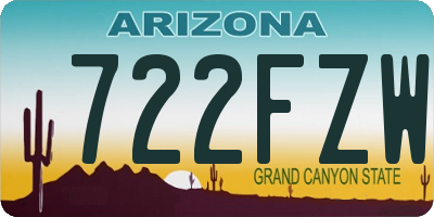 AZ license plate 722FZW