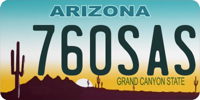 AZ license plate 760SAS