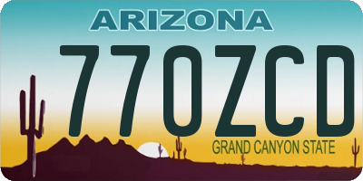 AZ license plate 770ZCD