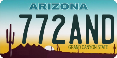 AZ license plate 772AND