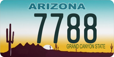 AZ license plate 7788