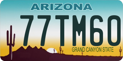 AZ license plate 77TM60