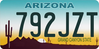 AZ license plate 792JZT