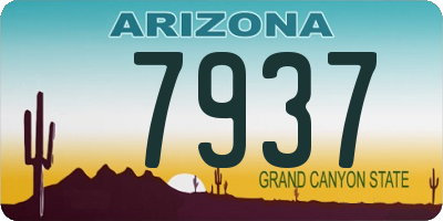 AZ license plate 7937