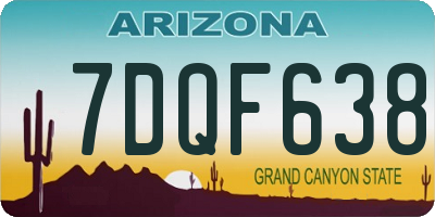 AZ license plate 7DQF638