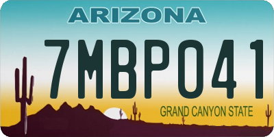 AZ license plate 7MBP041