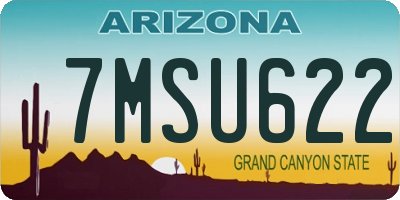 AZ license plate 7MSU622