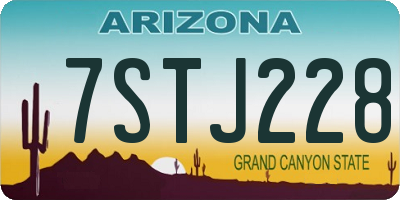 AZ license plate 7STJ228