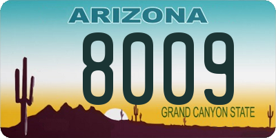 AZ license plate 8009