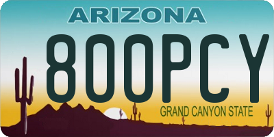 AZ license plate 800PCY