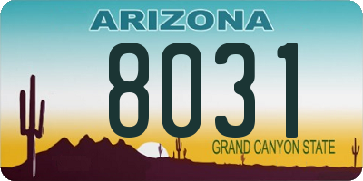 AZ license plate 8031