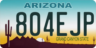 AZ license plate 804EJP