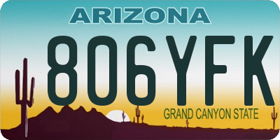 AZ license plate 806YFK