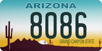 AZ license plate 8086