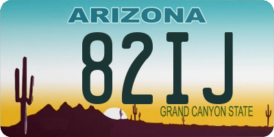 AZ license plate 82IJ