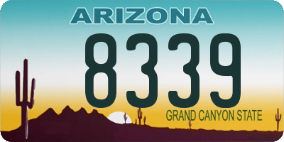 AZ license plate 8339