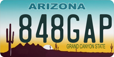 AZ license plate 848GAP