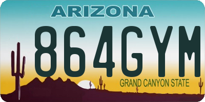 AZ license plate 864GYM