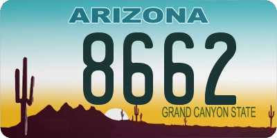 AZ license plate 8662