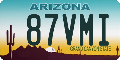 AZ license plate 87VMI