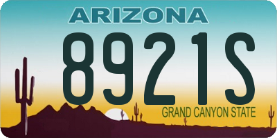 AZ license plate 8921S