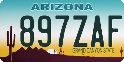 AZ license plate 897ZAF